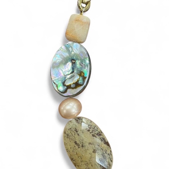 A.V. Max Gold and Multicolored Stone Necklace - Picture 3 of 5